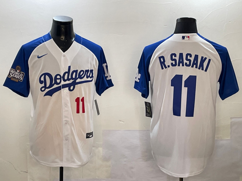 Men Los Angeles Dodgers 11 R Sasaki white 2025 MLB nike jersey style 5